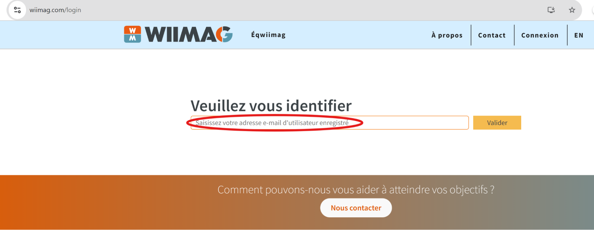 Inscrire son adresse courriel.