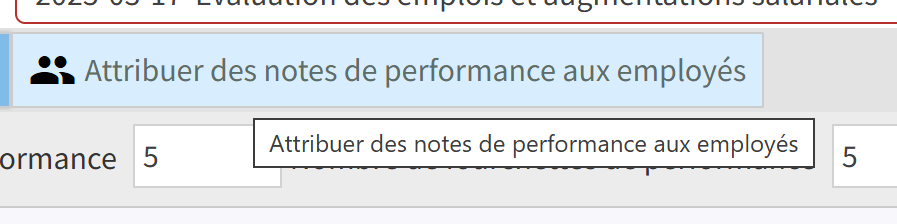 Attribuer des notes de performance aux employés.