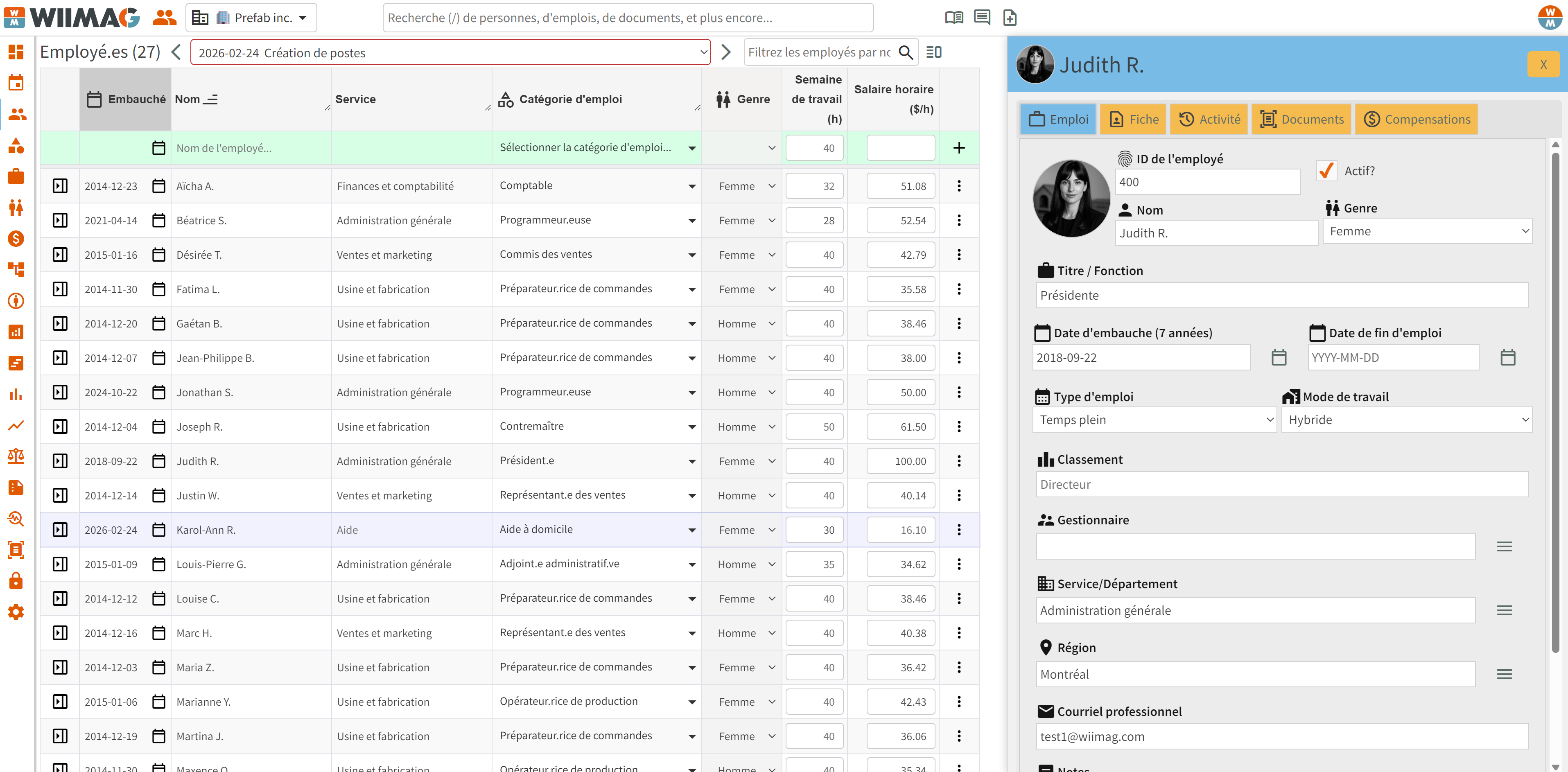 Employés Wiimag RH